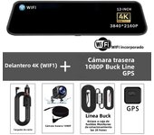 12 Inch 4K 3840*2160P Car Dvr WIFI GPS Mirror Dash Cam Dual Len Dashcam Drive Recorder Stream RearView Mirror IPS Screen Camera