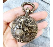 Fashionable Multiple Spherical Styles Vintage Relief Steampunk Carved And Hollowed Out Roman 15 Types Pocket Watch On Chain