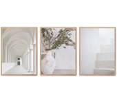 Set de 3 cuadros calidad premium con marco de madera - 30x40 cm o 50x70 cm - POSTER LAB