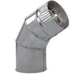 CAEXVEN Codo de Sectores para Conductos de Estufas y Chimeneas de Leña en Acero Inoxidable - Ángulo: 60º - Serie lisa