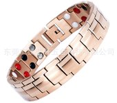 Pulsera de Maple inoxidable para hombre, joyería de Maple de Titanium, pulsera de Energía con imán de germanio, joyería popular Negra 246