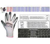 Guante sifer nitrilo gris doble capa nylon t-s 7 sinigris iris (caja 12 unidades)