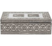 WANDERLUST DECO Joyero de Metal Repujado - Organizador de Joyas con Diseño en Relieve de Metal