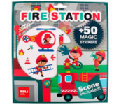 Juego de Pegatinas con Escenario Apli BOMBEROS     PERGAMINO