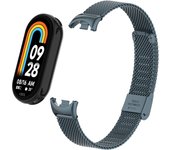 Stainless steel strap for Xiaomi Smart band 9/nfc stainless steel mesh metal buckle, strap for miband 8 replacement strap