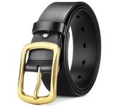 Man Retro Leather Belt Pin Buckle Jeans Black Belt Business Casual Luxury Brand Vintage Strap Waistband