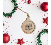 Bola de Navidad madera Bluey  | Bola Madera regalo calendario Adviento | Decoración árbol de Navidad regalo | Lulamuk