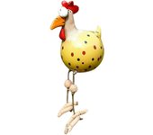 Gallo Decorativo, Gallo de Resina y Cerámica 25cm, Figura Decorativa para Jardín Estaca para Jardín Patio Resistente a la Intemperie (Estilo E) -
