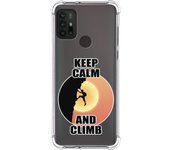 Tumundosmartphone Funda Silicona Antigolpes para Motorola Moto G10 / G20 / G30 diseño Hombre Escalada Dibujos