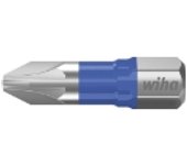Wiha Juego de bits, bit T de 25 mm Pozidriv (PZ2), de 25 unid., en caja, de 1/4" (42293)
