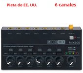 4/6 Channel Ultra Low Noise Stereo Line Mixer Mini Professional Sound Mixer Power Supply DC5V Easy Operation Audios Mixer