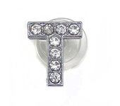 Diamond Shoe Charms Glitter Rhinestone Letter Silver Crystal Alphabet Shoe Decorations Jewelry Slider Bracelet Wristbands