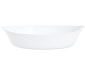 Luminarc Fuente Horno Opal 32X20CM Blanco Con Relieve Francia Fácil Limpieza Apilable Apto Frigorífico