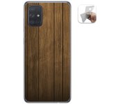Tumundosmartphone Funda Gel Tpu para Samsung Galaxy A71 diseño Madera Dibujos
