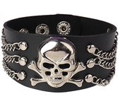 2025 Black Goth Rings Bracelets For Women Punk Emo Spike Rivets PU Leather Bracelet Cuff Bangles Festival Jewelry Party Gift