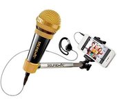 Selfie Mic Negro, Micrófono + Palo Selfie Canta, Graba y Comparte. Sé la estrella de tu propio videoclip - IMC Toys 95274