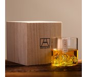 Japan 3D Mountain Whiskey Glass Glacier Old Fashioned Whisky Rock Glasses Whiskey-glass Wooden Gift Box Vodka Cup Wine Tumbler