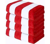 Toallas de Playa extrarandes de Algodón 100% de Exclusivo Mezclas, paquete de 4 (35 "x 70"), toalla de Playa Gruesa con Rayas suaves de Cabana, Toalla de baño para Viajes, piscina superabsorbente y Nación (Azul Marino oscuro)