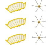 MIRTUX Kit para Roomba serie 500:  3 filtros y 3 cepillos laterales mejorados