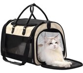 Transportín para Gatos con lados suave para Gatos Pequeños y medianos, Perros de hasta 15 Libras, Bolsa de viaje para mascotas de Malla aprobado por Aerolíneas, Canvas transcurable resistant Las mordeuros with Tapete lavable extraible