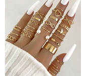 Silver Color Geometric Knuckle Rings Set For Women Eye Cross Sun And Moon Leaf Charm Finger Ring Female Boho Party Jewelry
