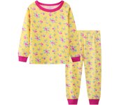 2 girls casual crew-neck animal print pajama sets