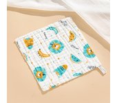 Toalla cuadrada de seersucker de algodón puro de alta densidad, seis capas, lavada, pañuelo pequeño, toalla absorbente, babero estampado para bebés y niños