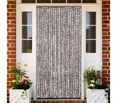 Cortina mosquitera chenilla marrón y blanco 100x220 cm