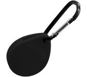 Ociodual Funda Protectora de Silicona Suave Elástica Blanda Llavero Compatible con AirTag Negro Cubierta Goma Gel Flexible