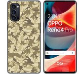 Tumundosmartphone Funda Gel Tpu para Oppo Reno 4 Pro 5G diseño Sand Camuflaje Dibujos