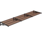 vidaXL Marquesina de puerta policarbonato negro 358,5x90 cm