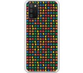 Funda compatible con Samsung Galaxy A02S - Patron Comecocos Fondo Negro