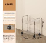 UNTIOR Transparent acrylic trolley cosmetics bedroom living room snack storage shelf bathroom mobile home shelfstorage shelf
