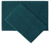Juego de alfombras de baño de 2 piezas, juego de alfombrillas de baño de felpa de chenilla suave de secado rápido con respaldo de goma, juego de alfombras de baño absorbentes, alfombras de baño lavables para baño, blanco, 24 x 16 + 30 x 20