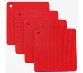 Salvamanteles de silicona para platos calientes, ollas y sartenes, almohadillas para ollas de cocina, agarraderas de silicona rojas para cocina, tapete de cuarzo resistente al calor.