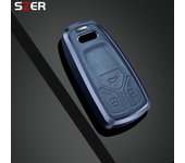 Metal Leather Car Remote Key Case Cover Shell For Audi A4 B9 A5 A6 8S 8W Q5 Q7 4M S4 S5 S7 TT TTS TFSI RS Protector Fob Keyless