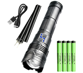 XHP360 300W Super Bright LED Flashlight Rechargeable Tactical Torch Long Zoom Outdoor Emergency Camping Lantern 18650 Battery