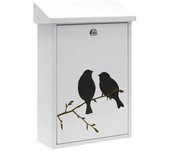 ARREGUI Premium Buzón Exterior de Acero Tamaño M (Correo DIN A4 y Revistas) | con Serigrafía Decorativa | Buzón de Pared Mediano | Antilluvia | Fácil de Instalar | Blanco