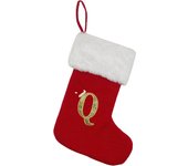 Christmas Socks Letter Embroidery Large Christmas Tree Pendant Decorations For Home Xmas Gift Alphabet Red Velvet Candy Bag
