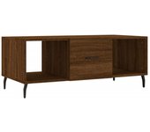 vidaXL Mesa de centro madera contrachapada 102x50x40 cm Blanco, Negro, Blanco brillante Mesita de Salón o Comedor o Auxiliar Mesa de Café Meuble Salón