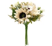 Poenia Arte Floral Ramo de Girasol Artificial 32cm - Decoración Floral Realista - 2 Piezas