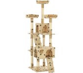vidaXL RASCADOR PARA GATOS POSTE DE SISAL 170 CM HUELLAS BEIGE
