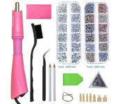 Hotfix Applicator DIY Hot Fix Rhinestone Applicator Wand Tool Kit with 2 Box Strass AAAAA Clear Glass Crystal Hot Fix Rhinestone