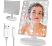 Espejo de maquillaje con luces LED-Ajustable-Blanco