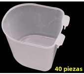 40 Pcs Bird Cage Waterer Pigeon Drinking Cup 65 * 60 * 45mm Plastic Material Pet Products Farm Animal Supplies Wholesale