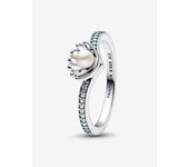 Pandora - Anillo de Perla cultivada de agua dulce con tratamiento de Concha DE LA Princesa Ariel de Disney - Plata de Lei