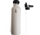 WATERGO Botella termo con INTERIOR CERÁMICO con DOBLE TAPÓN 1000ml. 24h frío-12h calor. NUDE