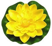 2 Flores De Lotto Artificiales flotantes de espuma, Adornos de Loto realistas para estanques y Piscinas, decoración realista para el hogar, Jardín, Estanque y Acuario (Amarillo)