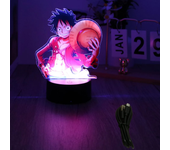 Actions Figure One Piece Luffy Zoro Anime Figures 3D Lamp PVC Action Collection Model Toys LED Night Light Kid Christmas Gift