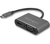 StarTech.com Adaptador USB-C a VGA y HDMI - 2en1 - 4K 30Hz - Gris Espacial - Adaptador Gráfico Exter